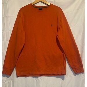 RALPH LAUREN POLO‎ Men's X-LARGE LONG Sleeve SLEEPWEAR Shirt ORANGE